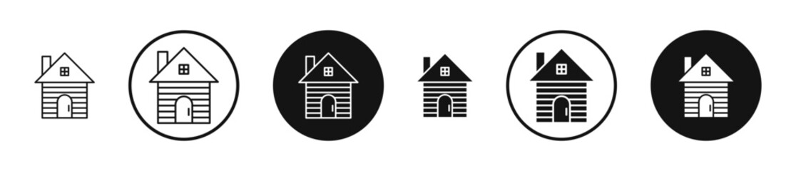 Cabin outlined icon vector collection.
