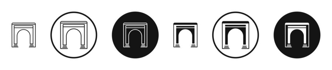 Archway outlined icon vector collection.