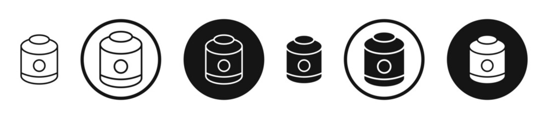 Canned food outlined icon vector collection.