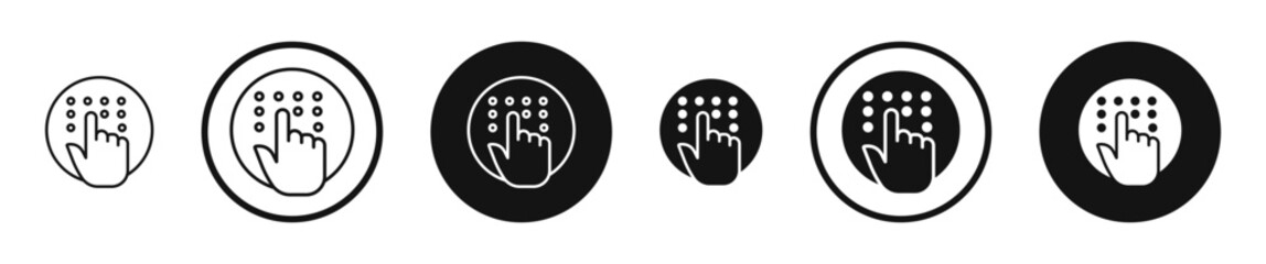 Braille outlined icon vector collection.