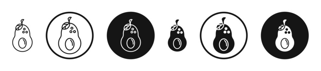 Avocado outlined icon vector collection.