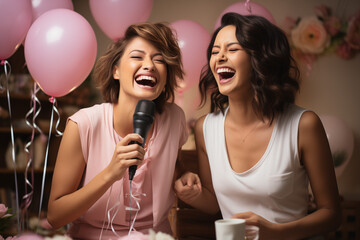 Dans un bar animé, des amis célèbrent avec joie. Les verres tintent, les rires fusent, une nuit de fête et d'amitié s'annonce inoubliable.