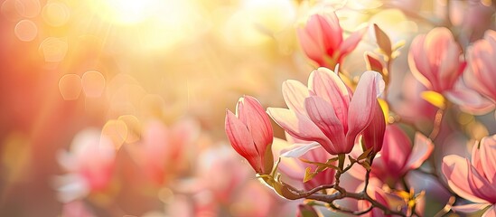 Gorgeous spring flower blooming with copy space image.