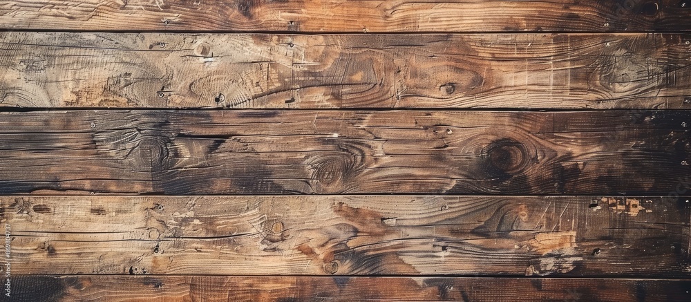 Poster Wooden planks with a rustic texture make for a captivating background with copy space image.
