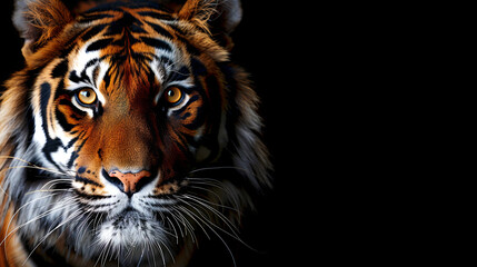 Fototapeta premium A tiger is staring at the camera with its mouth open