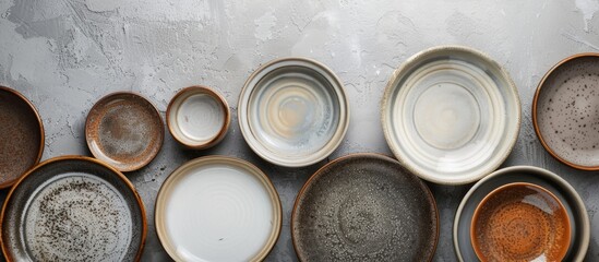 Isolated ceramic plates specially designed with copy space image.