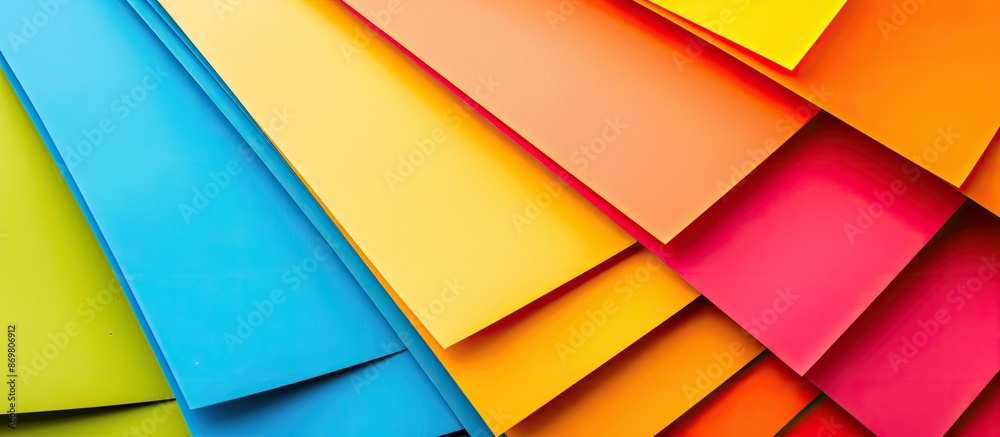 Poster Vibrantly colored sheets of paper with copy space image.
