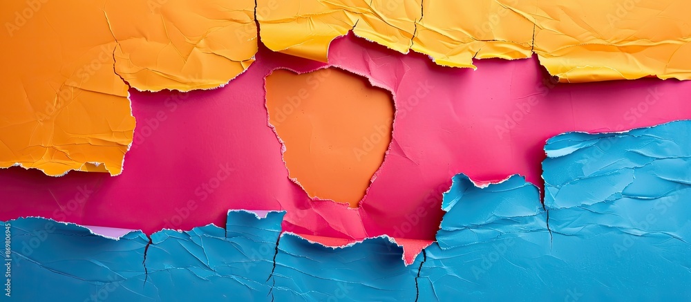 Poster vibrant torn paper backdrop with copy space image.