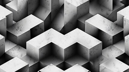 A geometric pattern with a 3D effect, using shading and perspective to make shapes like cubes and pyramids appear to pop out of the design