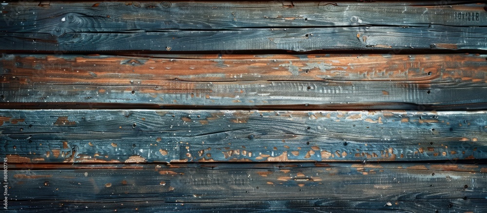 Poster Rustic wooden planks creating a textured background with a grungy appearance, perfect for a copy space image.