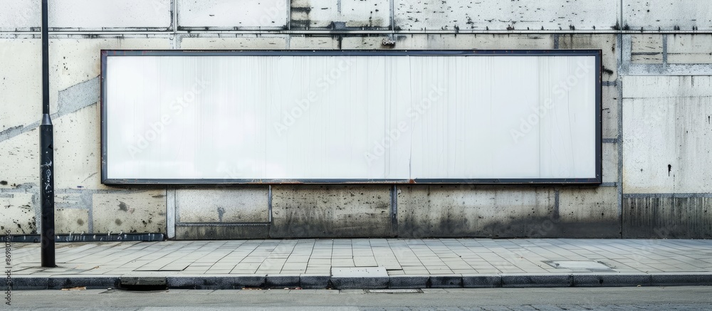Aufkleber street wall with a sizable blank billboard and banners featuring copy space image for personalized m