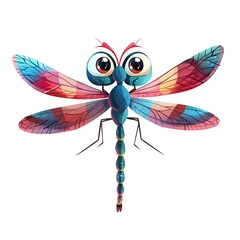 Fototapeta premium Dragonfly Casual Chic cartoon isolated whitebackground 