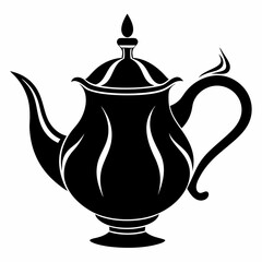 Teapot vector  silhouette vector art illustration