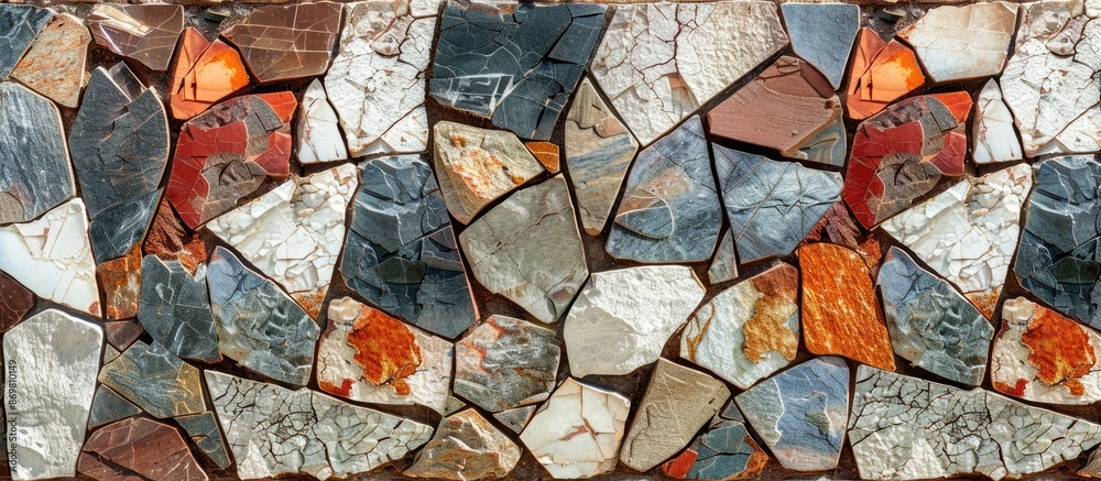 Poster aesthetic mosaic texture with or without patterns, ideal for design, advertising, and art with an el