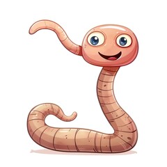 Fototapeta premium Earthworm Casual Chic cartoon isolated whitebackground 