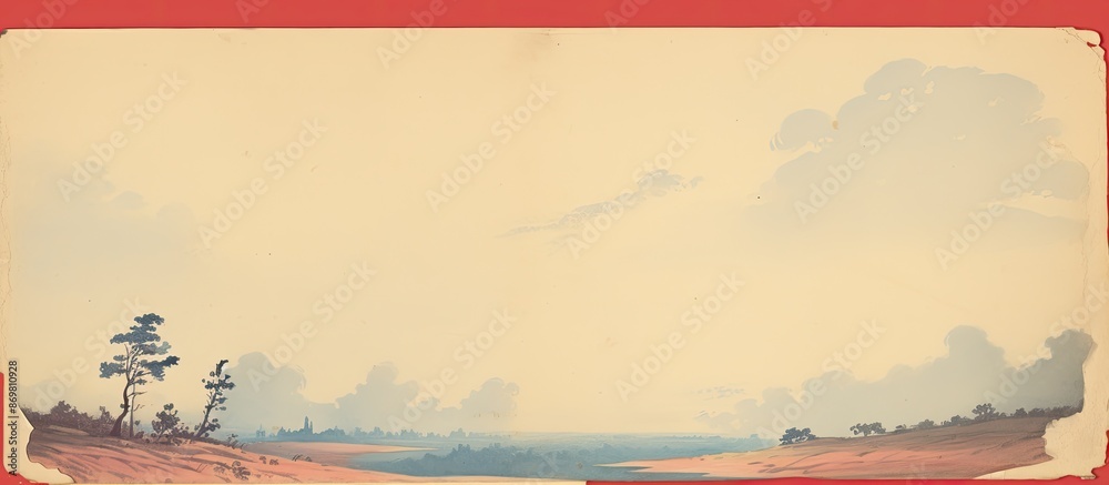 Poster a vintage postcard with a blank back featuring copy space image.