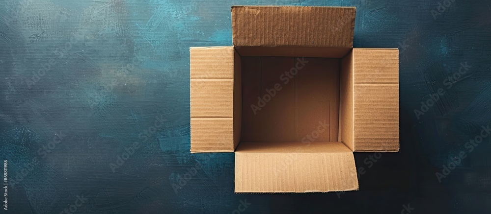 Poster isolated brown cardboard box with copy space image available.