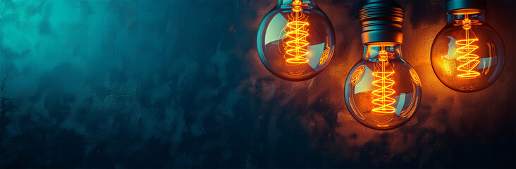 Abstract blue glowing light bulb glowing. Machine learning and AI concept Low poly style design. Abstract geometric background. Wireframe light connection structure. Copy space