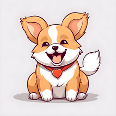 Cute sweet Welsh Corgi on grey background
