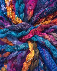 Vibrant Jewel Toned Wool Fibers Woven in Elegant Tactile Handcrafted Fabric for Cozy Cabin Interior