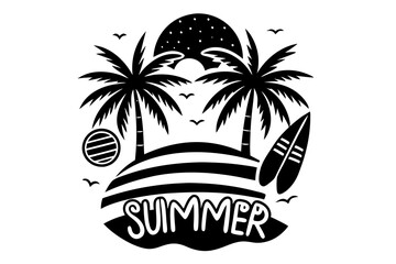 summer t-shirt design vector illustration 