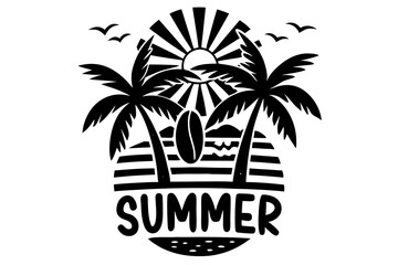 summer t-shirt design vector illustration 