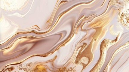 Obraz premium Abstract art with a luxurious shiny golden circular pattern. Rose gold beige background
