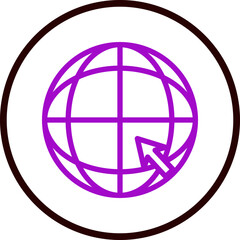 Obraz premium Website Vector Line Purple Circle Black