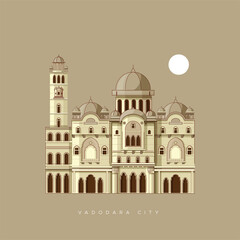 Historical Icon Vadodara City - Laxmi Vilas Palace - Icon Illustration