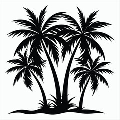 Fototapeta premium Palm Tree Shadows Silhouette Design