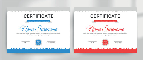 Contemporary Certificate Template: Modern Design for Diploma or Gift Certificate Design, Featuring Recognition of Achievement, Excellence, Award, and Elegant Borders