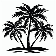 Fototapeta premium Sunset Silhouettes Palm Tree Design