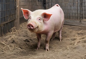 pig in a farm
