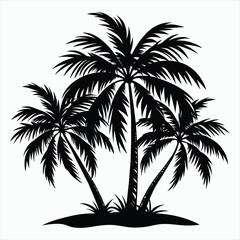 Fototapeta premium Beachside Retreat Palm Tree Silhouette 