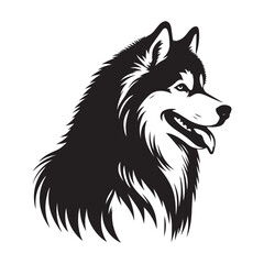 Siberian Husky vector silhouette