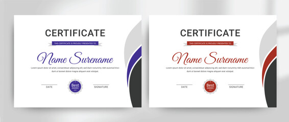 Modern Certificate of Appreciation and Achievement Template, Recognizing Excellence with Elegant Design Elements