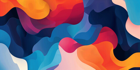 Vibrant Abstract Fluid Art with Multicolored Waves
