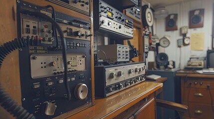 Close-up of the radio room