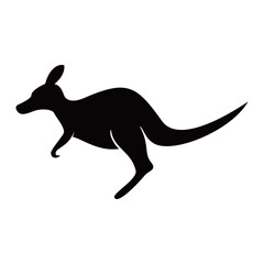 kangaroo silhouette design. Australian animal sign and symbol.