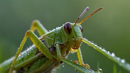 grasshopper on the grass