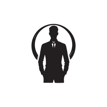 recommend clip art: Man in jacket standing with hand in his pocket, side view, isolated vector silhouette