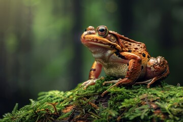 Obraz premium Common Frog, Macro,Left side view