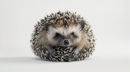 A charming hedgehog, curled up in a ball