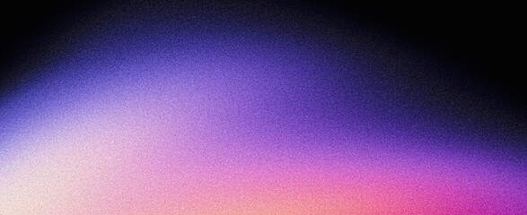 Glowing abstract grainy gradient background, purple blue pink white black noisy texture color shape banner poster cover header backdrop design