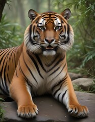 Obraz premium In the world of forest the brown tiger cat considerd supreme as the wild of beasts