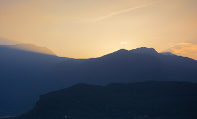 panorama view of the town at sunrise