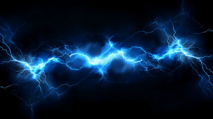 Lightning in the night. AI generated art illustration.