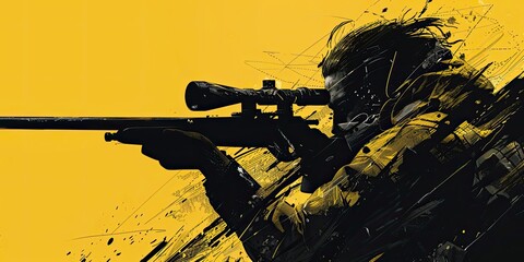 Graphic Sniper in Black and Red