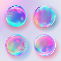 set of colorful bubbles
