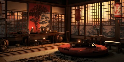 oriental japanese room background